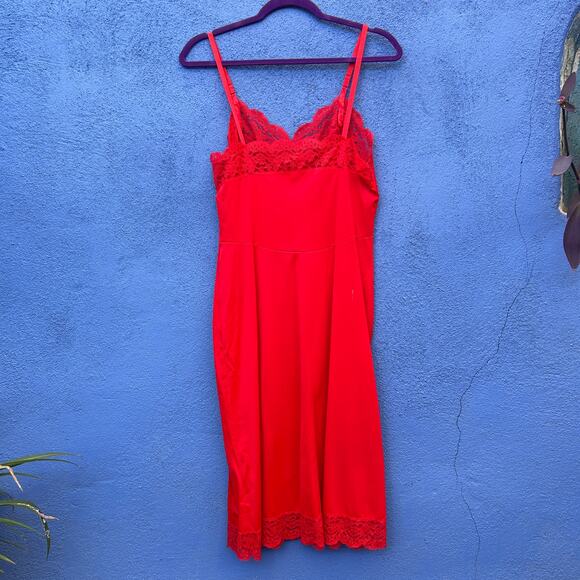 vintage red slip dress - Picture 4 of 5